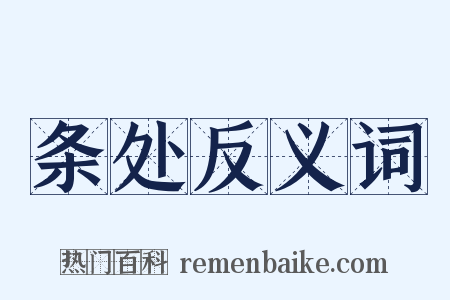 条处反义词是什么意思的图片